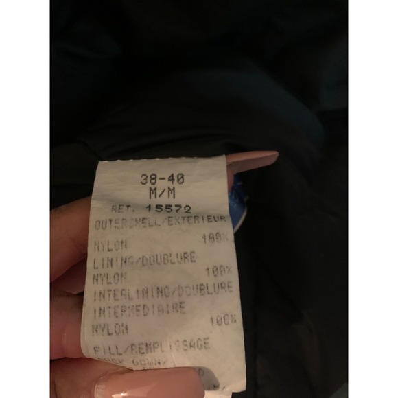 vintage men snow goose down filled parka coat size m in khaki green - Picture 10 of 16